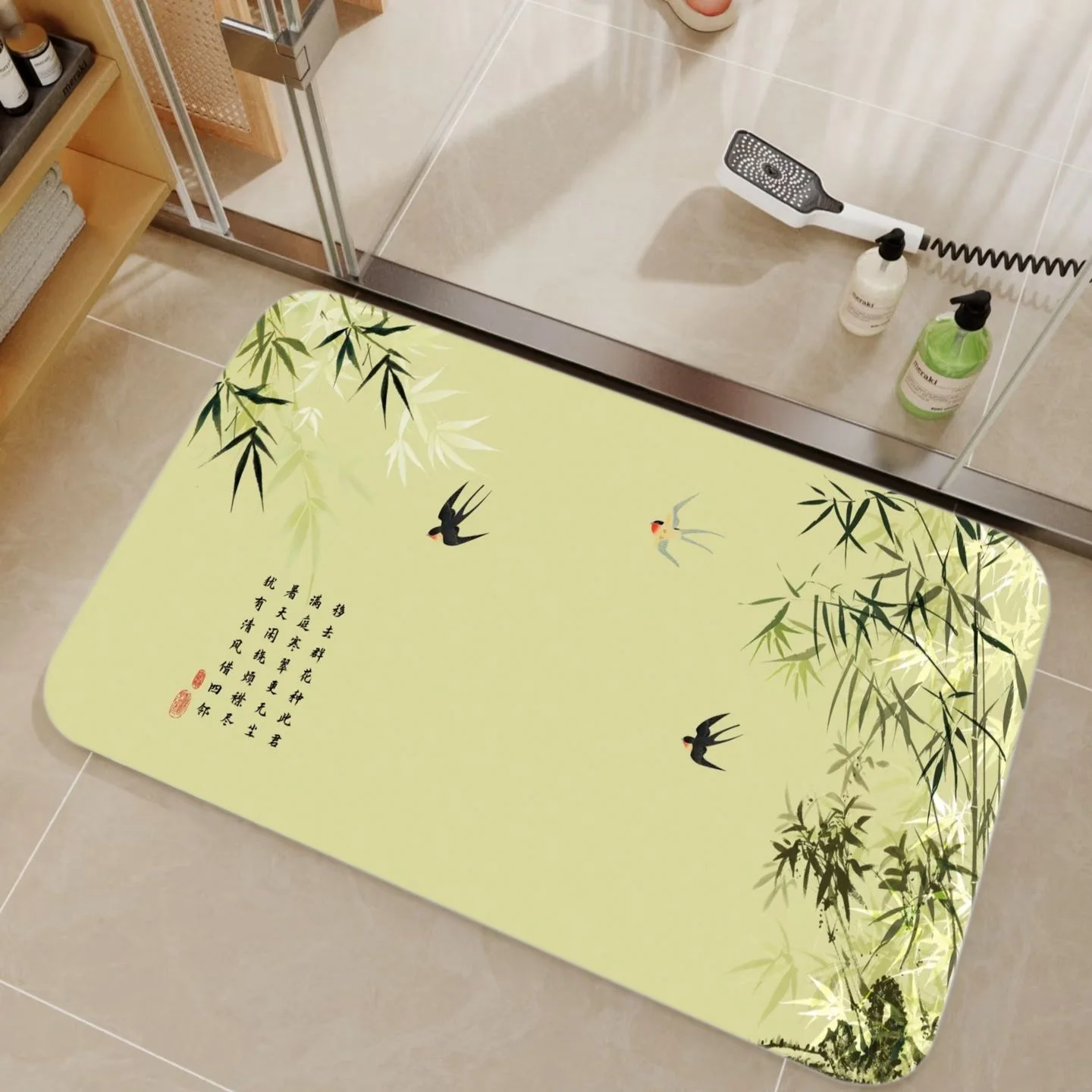 VIKAMA Bamboo & Chinese Callig - Bamboo Bath Mat recension och pris