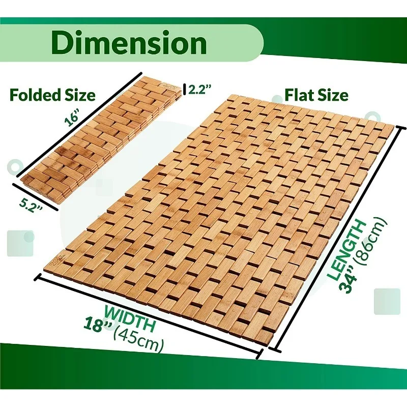 Natural Bamboo Wood Bath Mat B - Bamboo Bath Mat recension och pris